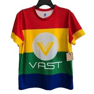 Pride Vast mens T-shirt Block Striped Size Small Surf Casual Short Sleeve